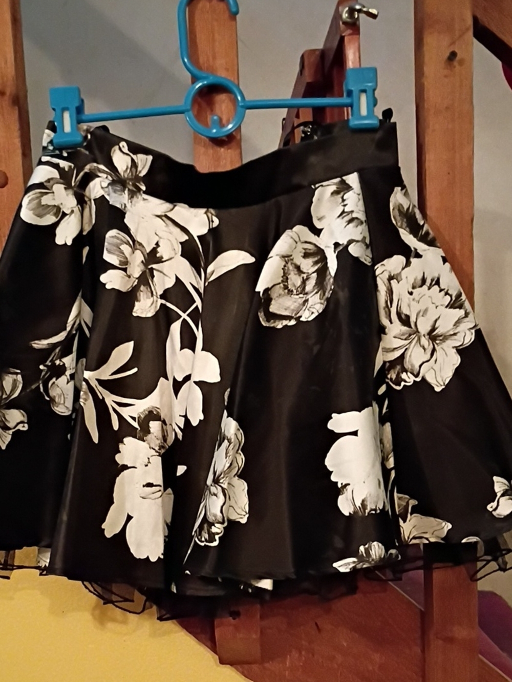 Jodi Kristopher Black and White Floral Skater Skirt